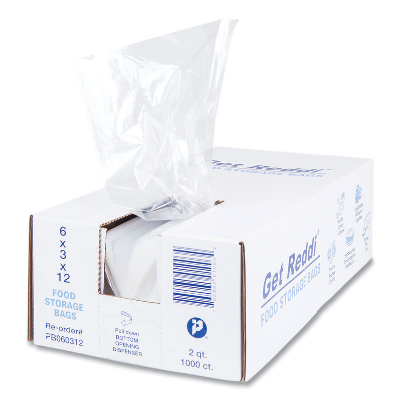 Inteplast Group Food Bags, 2 qt, 0.68 mil, 6" x 12", Clear, 1,000/Carton