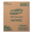 Marcal 100% Recycled Lunch Napkins, 1-Ply, 11.4 x 12.5, White, 400/Pack
