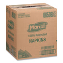Marcal 100% Recycled Lunch Napkins, 1-Ply, 11.4 x 12.5, White, 400/Pack