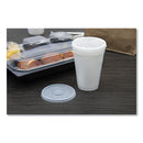 Dart Plastic Lids, Fits 12 oz to 24 oz Hot/Cold Foam Cups, Straw-Slot Lid, White, 100/Pack, 10 Packs/Carton
