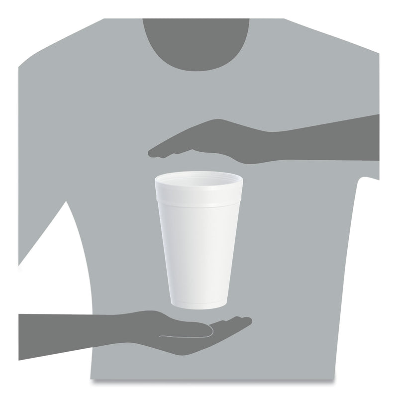 Dart Foam Drink Cups, 32 oz, White, 25/Bag, 20 Bags/Carton
