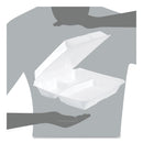Dart Foam Hinged Lid Containers, 3-Compartment, 9.25 x 9.5 x 3, White, 200/Carton