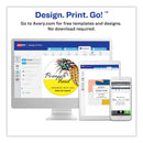 Avery Round Print-to-the Edge Labels with Sure Feed and Easy Peel, 2" dia, Glossy White, 120/PK