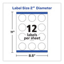 Avery Round Print-to-the Edge Labels with SureFeed and EasyPeel, 2" dia, Matte White, 300/Pack