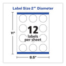 Avery Round Print-to-the Edge Labels with Sure Feed and Easy Peel, 2" dia, Glossy White, 120/PK