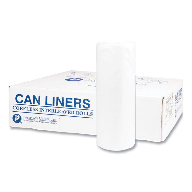 Inteplast Group High-Density Commercial Can Liners Value Pack, 33 gal, 14 microns, 33" x 39", Clear, 250/Carton
