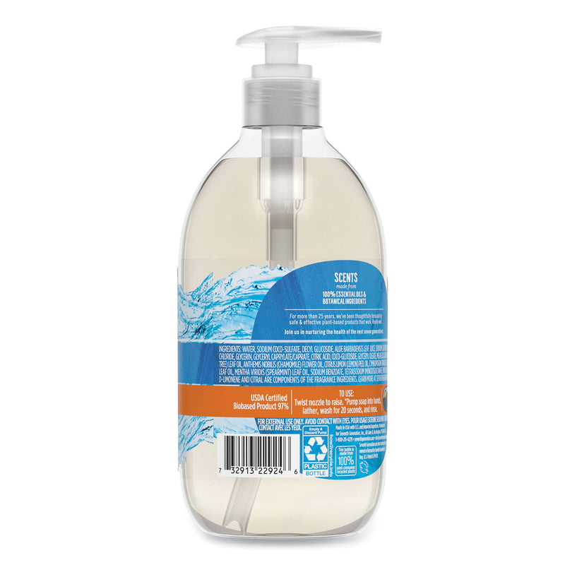 Seventh Generation Natural Hand Wash, Purely Clean, Fresh Lemon and Tea Tree, 12 oz Pump Bottle, 8/Carton