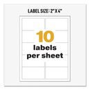 Avery UltraDuty GHS Chemical Waterproof and UV Resistant Labels, 2 x 4, White, 10/Sheet, 50 Sheets/Box