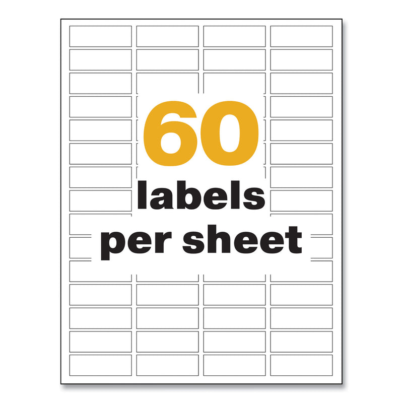 Avery UltraDuty GHS Chemical Waterproof and UV Resistant Labels, 0.5 x 1.75, White, 60/Sheet, 25 Sheets/Pack