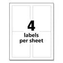 Avery UltraDuty GHS Chemical Waterproof and UV Resistant Labels, 3.5 x 5, White, 4/Sheet, 50 Sheets/Pack