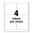 Avery UltraDuty GHS Chemical Waterproof and UV Resistant Labels, 4 x 4, White, 4/Sheet, 50 Sheets/Pack