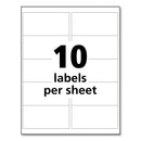 Avery UltraDuty GHS Chemical Waterproof and UV Resistant Labels, 2 x 4, White, 10/Sheet, 50 Sheets/Pack