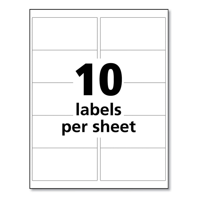 Avery UltraDuty GHS Chemical Waterproof and UV Resistant Labels, 2 x 4, White, 10/Sheet, 50 Sheets/Pack