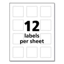 Avery UltraDuty GHS Chemical Waterproof and UV Resistant Labels, 2 x 2, White, 12/Sheet, 50 Sheets/Pack