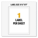 Avery UltraDuty GHS Chemical Waterproof and UV Resistant Labels, 8.5 x 11, White, 50/Box
