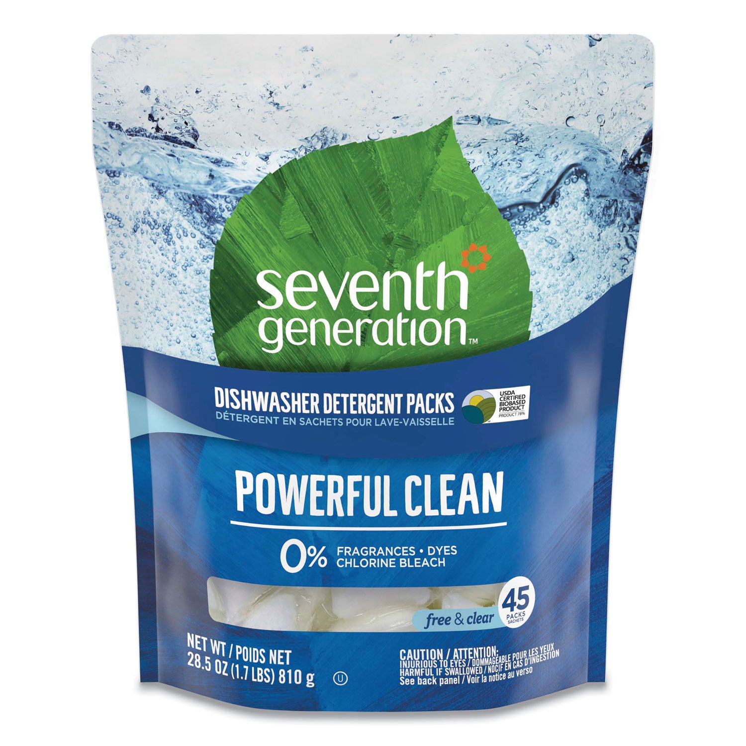 Natural Dishwasher Detergent Concentrated Packs, Free and Clear, 45 ...