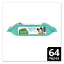 Seventh Generation Free and Clear Baby Wipes, 7 x 7, Unscented, White, 64/Flip-Top Pack
