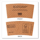 Eco-Products EcoGrip Hot Cup Sleeves - Renewable and Compostable, Fits 12, 16, 20, 24 oz Cups, Kraft, 1,300/Carton