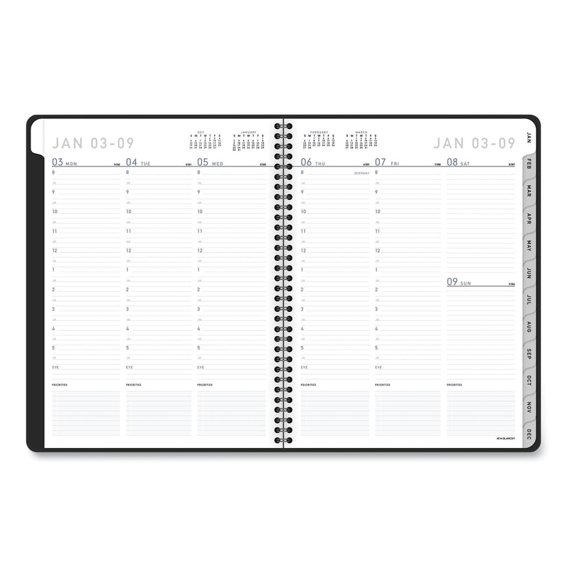 AT-A-GLANCE Contemporary Lite Weekly/Monthly Planner, 11 x 8.25, Black Cover, 12-Month (Jan to Dec): 2023