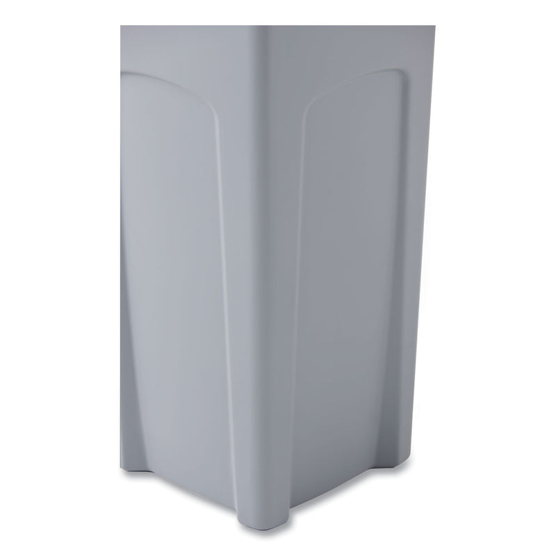 Rubbermaid Untouchable Square Waste Receptacle, Plastic, 23 gal, Gray