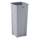 Rubbermaid Untouchable Square Waste Receptacle, Plastic, 23 gal, Gray