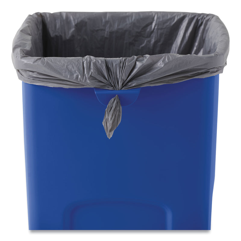 Rubbermaid Recycled Untouchable Square Recycling Container, Plastic, 23 gal, Blue