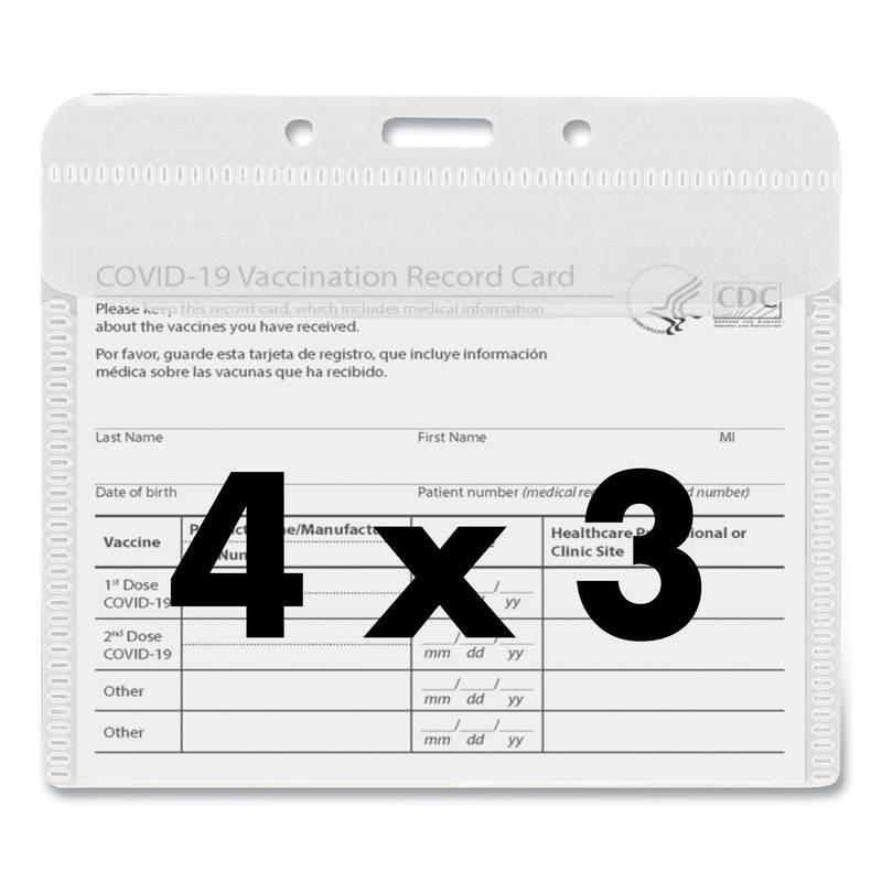 Advantus PVC-Free Badge Holders, Horizontal, Clear 4.5" x 4" Holder, 4.13" x 3.13" Insert, 50/Pack