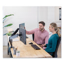 Fellowes Platinum Series Dual Monitor Arm for 27" Monitors, 360 deg Rotation, +85 deg/-20 deg Tilt, 360 deg Pan, Black, Supports 20 lb