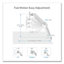 Fellowes Platinum Series Dual Monitor Arm, For 27" Monitors, 360 deg Rotation, 45 deg Tilt, 180 deg Pan, White, Supports 20 lb