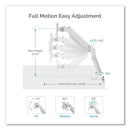 Fellowes Platinum Series Single Monitor Arm, For 27" Monitors, 360 deg Rotation, 45 deg Tilt, 180 deg Pan, White, Supports 20 lb