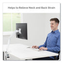 Fellowes Platinum Series Single Monitor Arm, For 27" Monitors, 360 deg Rotation, 45 deg Tilt, 180 deg Pan, White, Supports 20 lb