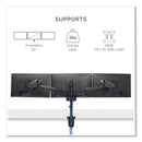 Fellowes Platinum Series Triple Monitor Arm for 27" Monitors, 360 deg Rotation, +85/-20 deg Tilt, 360 deg Pan, Black, Supports 20 lb