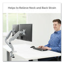 Fellowes Platinum Series Dual Monitor Arm, For 27" Monitors, 360 deg Rotation, 45 deg Tilt, 180 deg Pan, Silver, Supports 20 lb