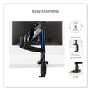Fellowes Platinum Series Dual Stacking Arm for 27" Monitors, 360 deg Rotation, 180 deg Tilt, 360 deg Pan, Black, Supports 22 lb