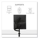 Fellowes Platinum Series Dual Stacking Arm for 27" Monitors, 360 deg Rotation, 180 deg Tilt, 360 deg Pan, Black, Supports 22 lb