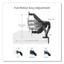 Fellowes Platinum Series Dual Monitor Arm for 27" Monitors, 360 deg Rotation, +85 deg/-20 deg Tilt, 360 deg Pan, Black, Supports 20 lb