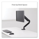 Fellowes Platinum Series Single Monitor Arm, For 30" Monitors, 360 deg Rotation, 180 deg Tilt, 360 deg Pan, Black, Supports 20 lb