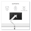 Fellowes Platinum Series Single Monitor Arm, For 27" Monitors, 360 deg Rotation, 45 deg Tilt, 180 deg Pan, White, Supports 20 lb