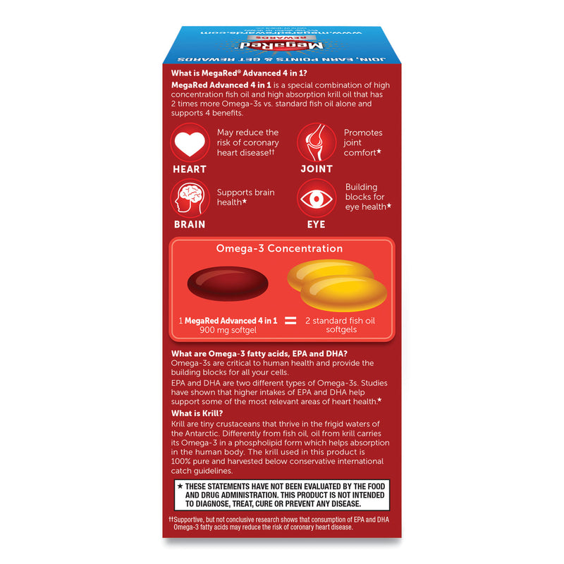 MegaRed Advanced 4-in-1 Omega-3 Softgel, 900 mg, 40 Count