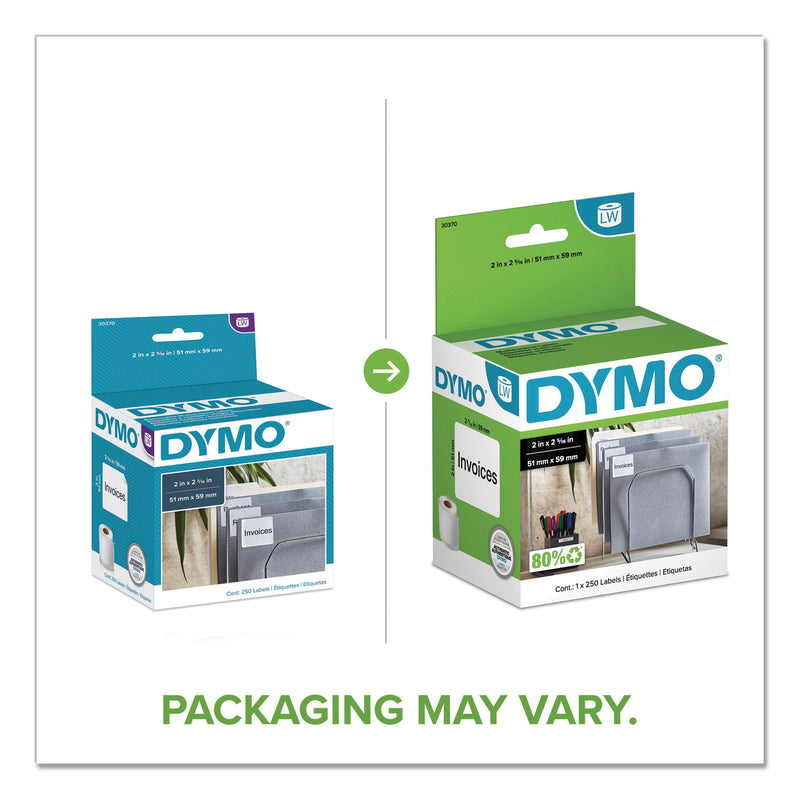 DYMO LabelWriter Multipurpose Labels, 2" x 2.31", White, 250 Labels/Roll