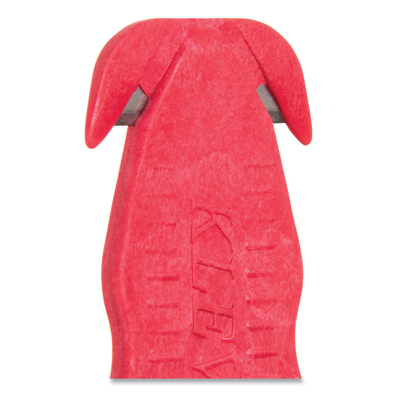 San Jamar Klever Kutter Safety Cutter, 3 Razor Blades, 1" Blade, 4" Plastic Handle, Red