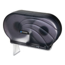 San Jamar Twin 9" JBT Toilet Tissue Dispenser, Oceans, 19 x 5.25 x 12, Transparent Black Pearl