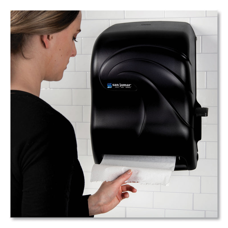 San Jamar Lever Roll Towel Dispenser, Oceans, 12.94 x 9.25 x 16.5, Black Pearl