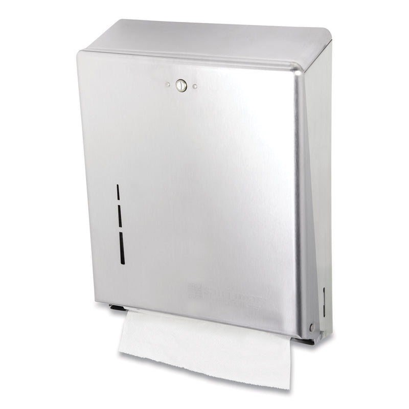 San Jamar C-Fold/Multifold Towel Dispenser, 11.38 x 4 x 14.75, Stainless Steel