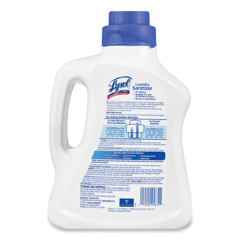 LYSOL Laundry Sanitizer, Liquid, Crisp Linen, 90 oz, 4/Carton