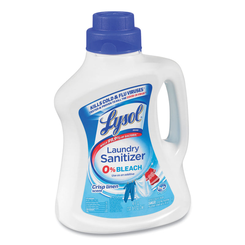 LYSOL Laundry Sanitizer, Liquid, Crisp Linen, 90 oz, 4/Carton