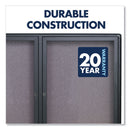 Quartet Enclosed Fabric-Cork Board, 48 x 36, Gray Surface, Graphite Aluminum Frame