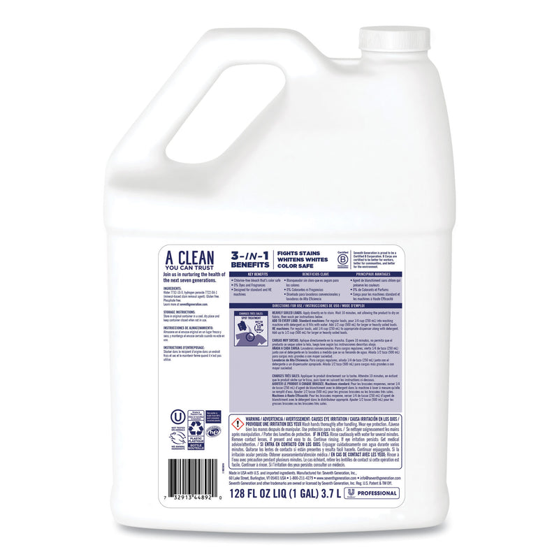 Seventh Generation Non Chlorine Bleach, Free and Clear, 1 gal Bottle