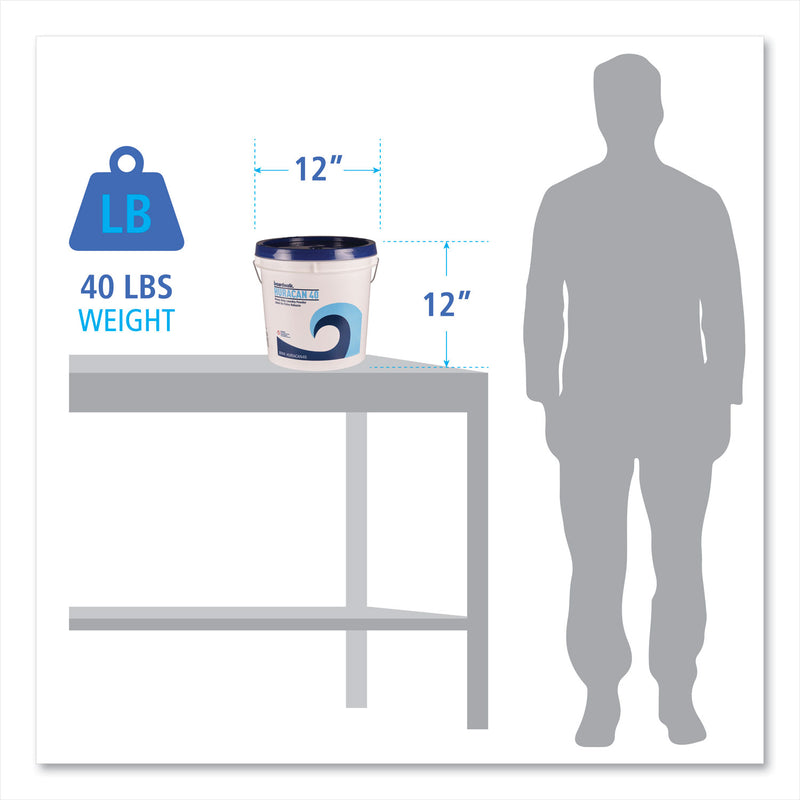 Boardwalk Low Suds Industrial Powder Laundry Detergent, Fresh Lemon Scent, 40 lb Pail