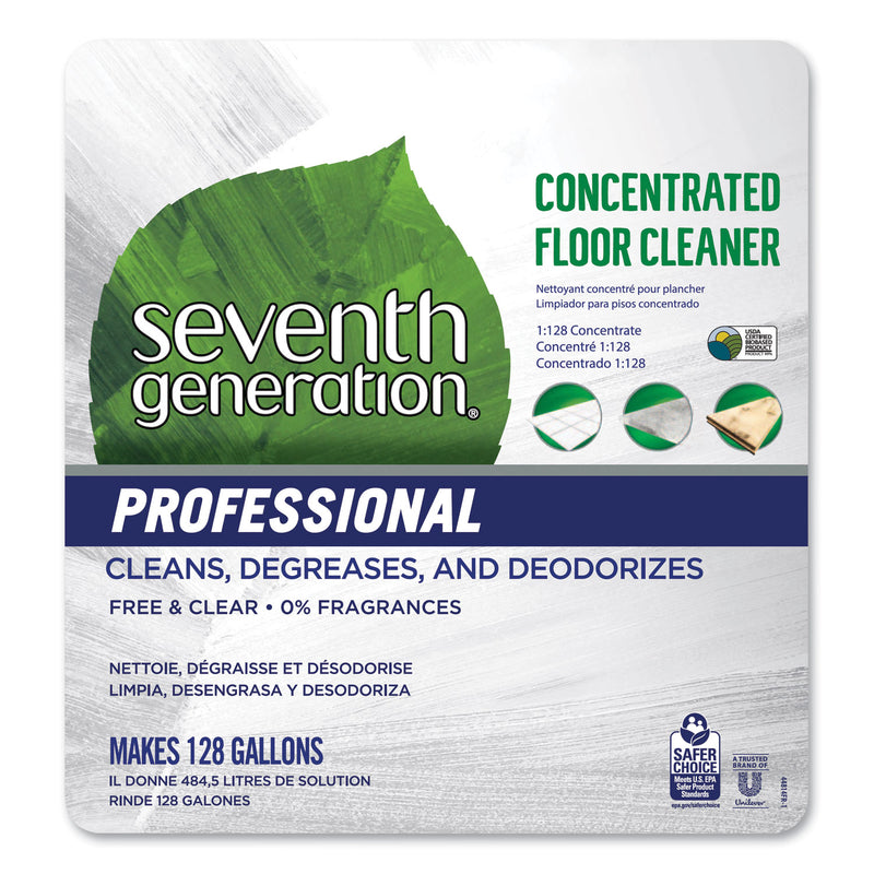 Seventh Generation Concentrated Floor Cleaner, Free and Clear, 1 gal Bottle, 2/Carton